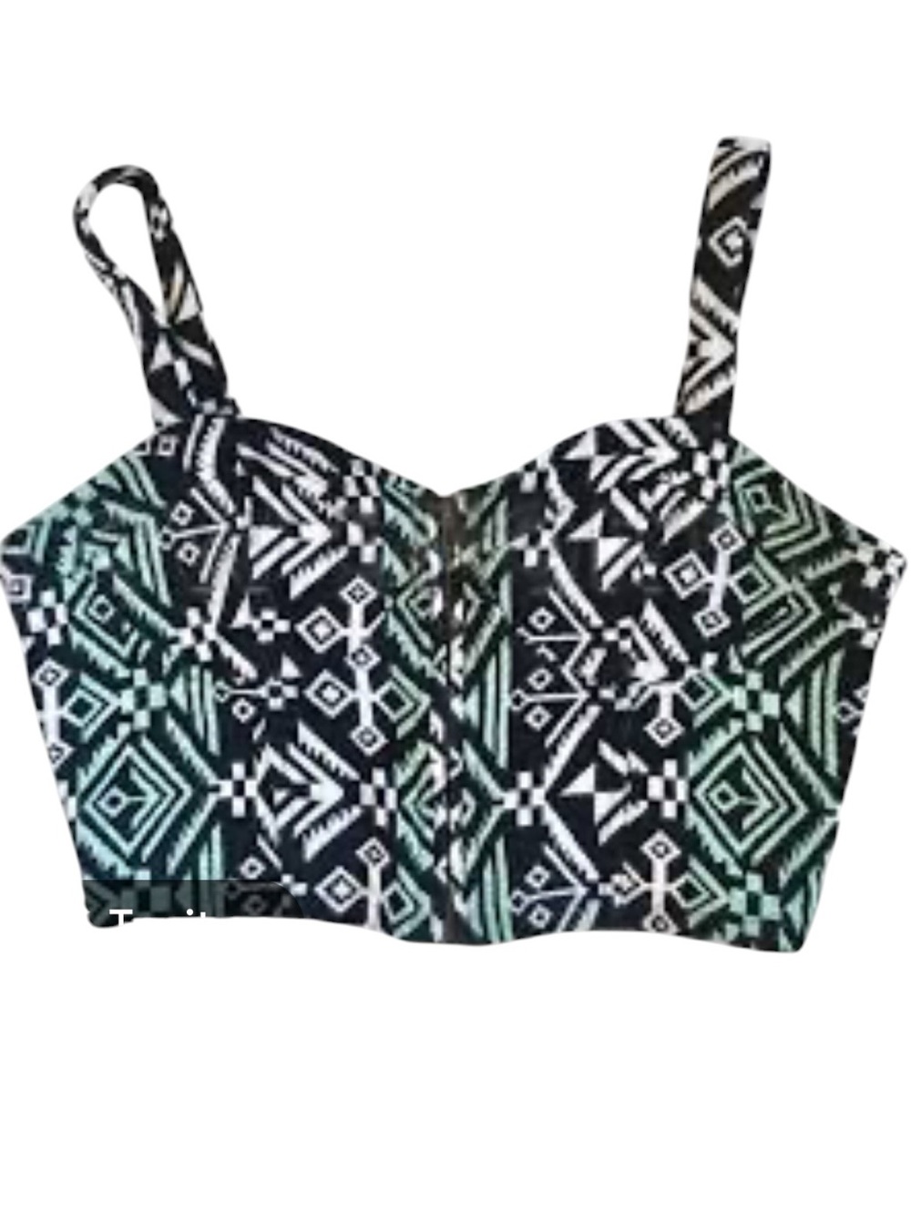 Staring at Stars urban outfitters aztec southwest crop Tank Top Black Green L